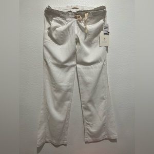 White, Casual Linen Beach Pants